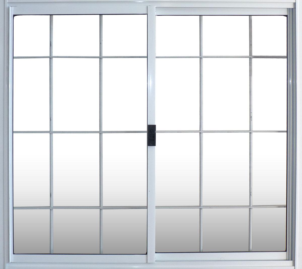 Ventana Nexo Aluminio (120x110) Vidrio Entero Corredizo Con Reja