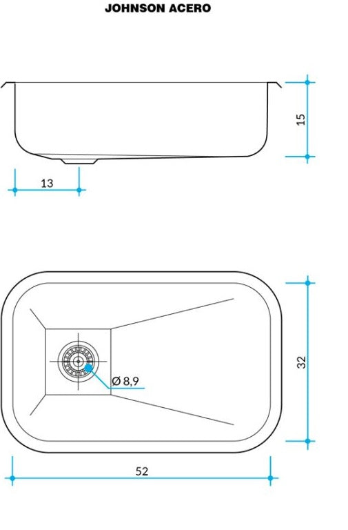 Pileta Acero Simple Bacha Rectangular - Zz52