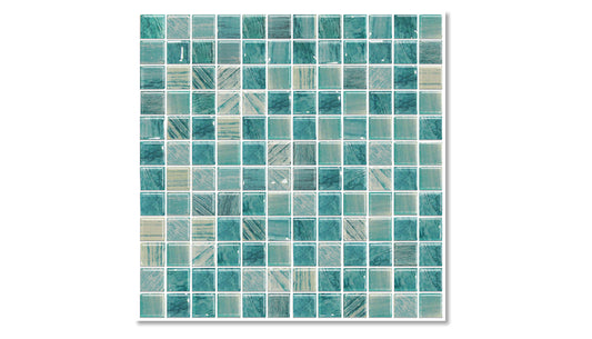 Mosaico de vidrio malla 30cm x 30cm materia agua